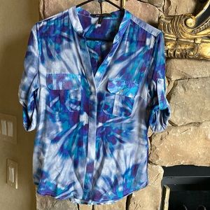 BCBGMAXARIA silk tie and dye top